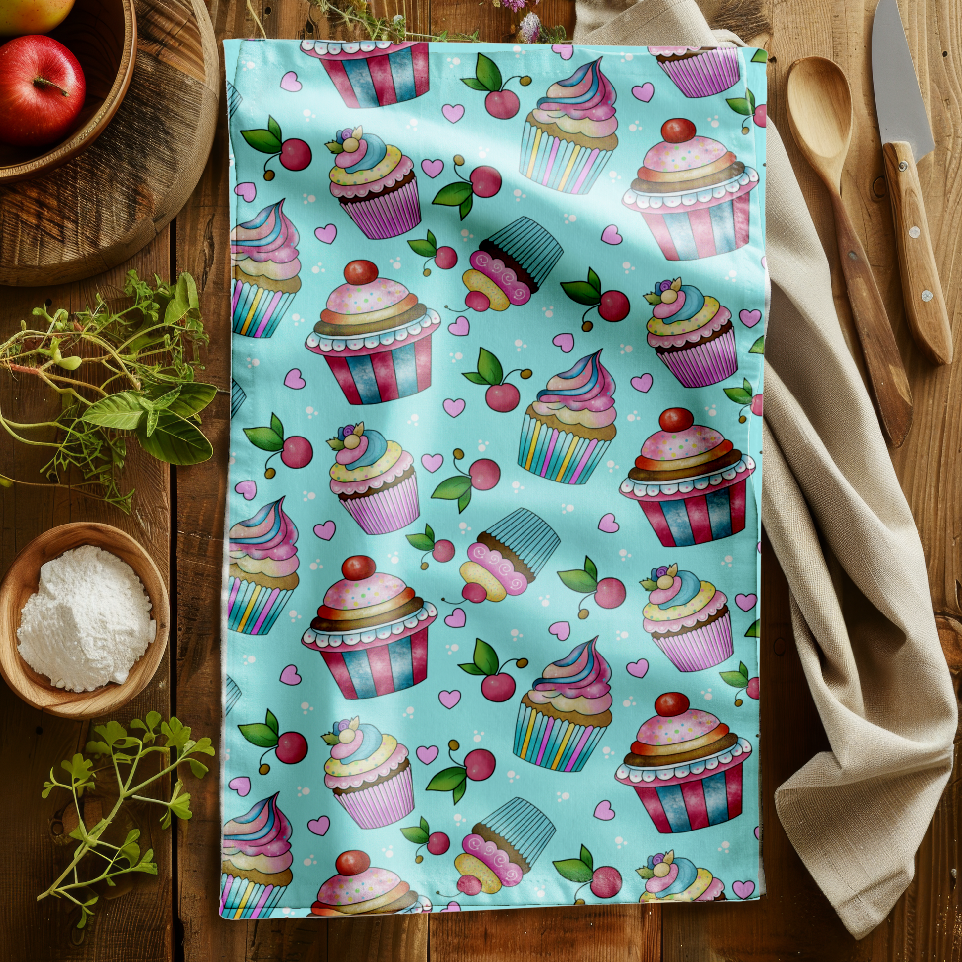 Whimsical Cupcake Hand Towel