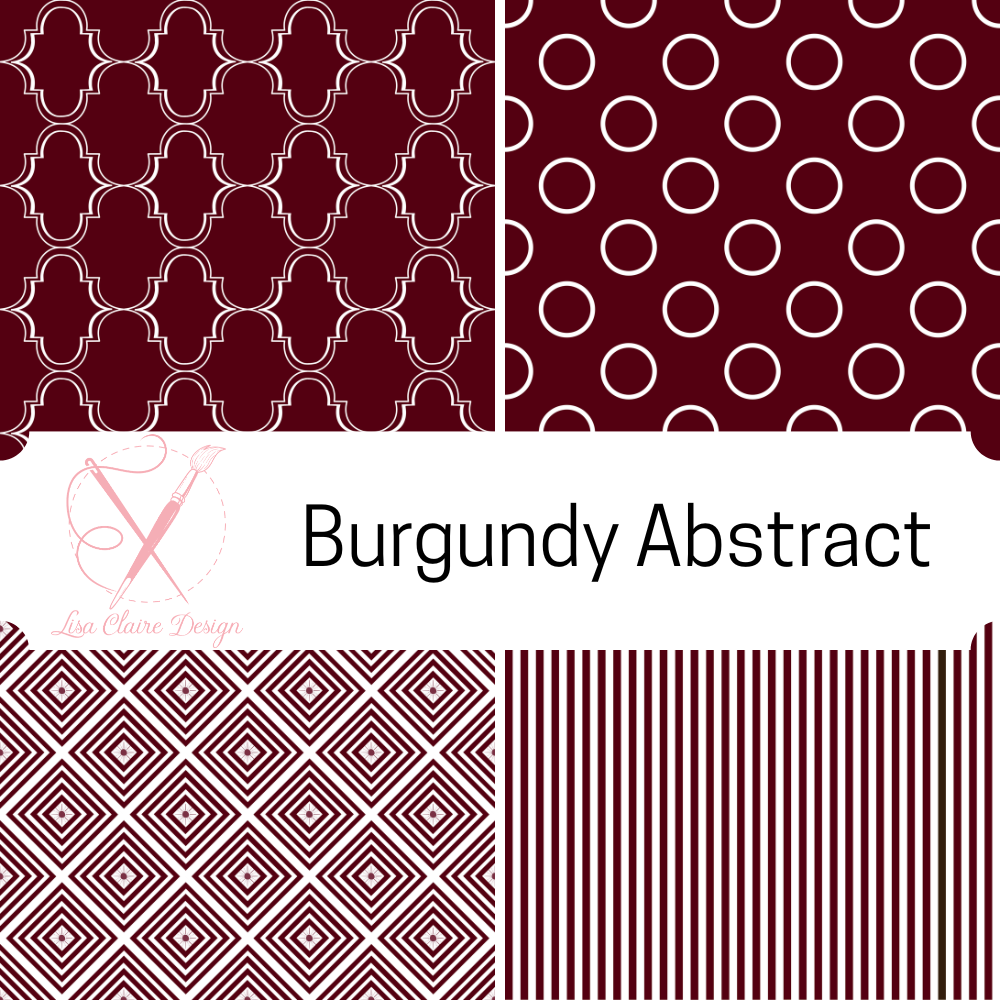 Burgundy abstract design patterns by Lisa Bousson.
